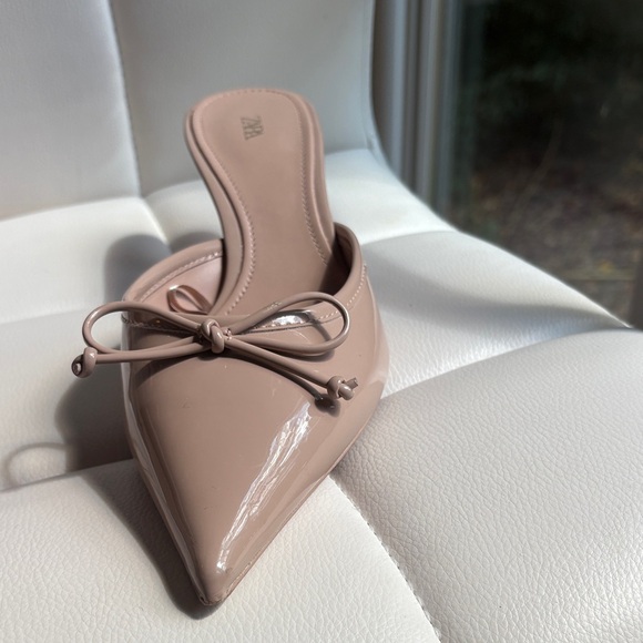 Zara Women's Nude Pointed-Toe Mules - Picture 3 of 15